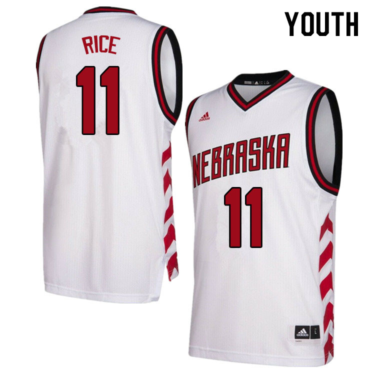 Youth #11 Eli Rice Nebraska Cornhuskers College Basketball Jerseys Stitched Sale-Hardwood